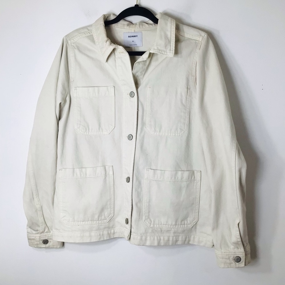 Old Navy jacket ivory denim Jean medium